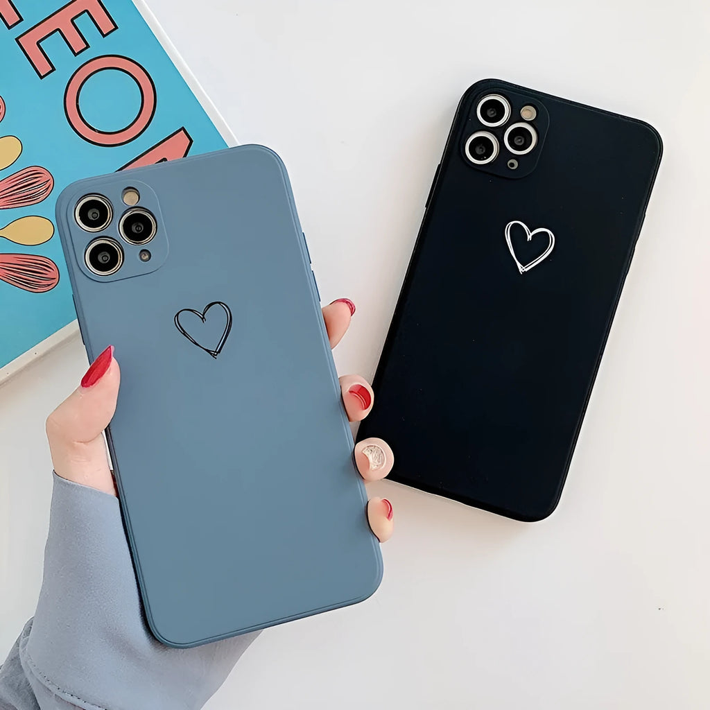 Solid colour silicone TPU phone case for Apple iPhone on a table
