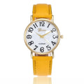 Marble belt Geneva watch with 40mm round alloy case, shell face, and PU strap in black, blue, or pink