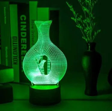 Creative 3D acrylic LED night light with colour-changing modes on an ABS base.