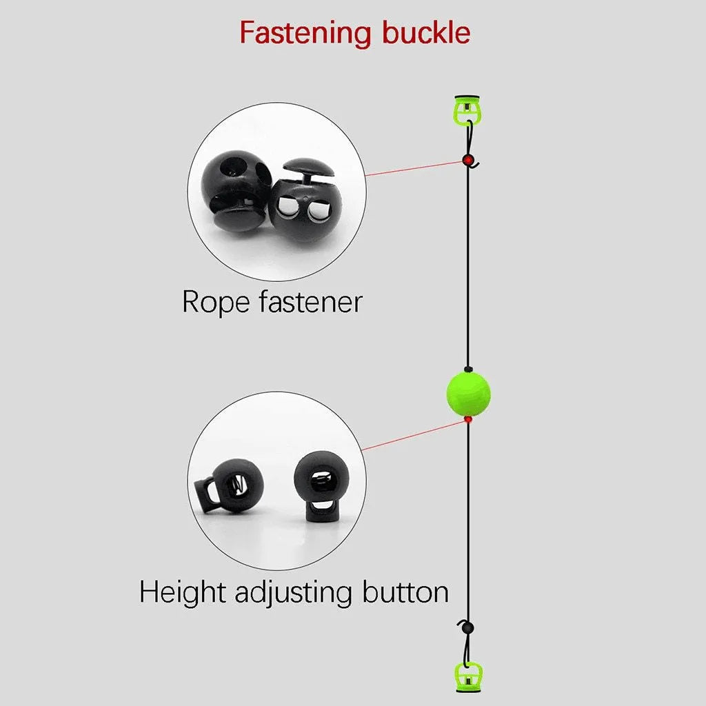Green PU suction cup suspended boxing speed ball hanging from a suction cup mount for reflex training.