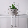 Cement potted plant with hanging feet creative pendant doll in two colour options