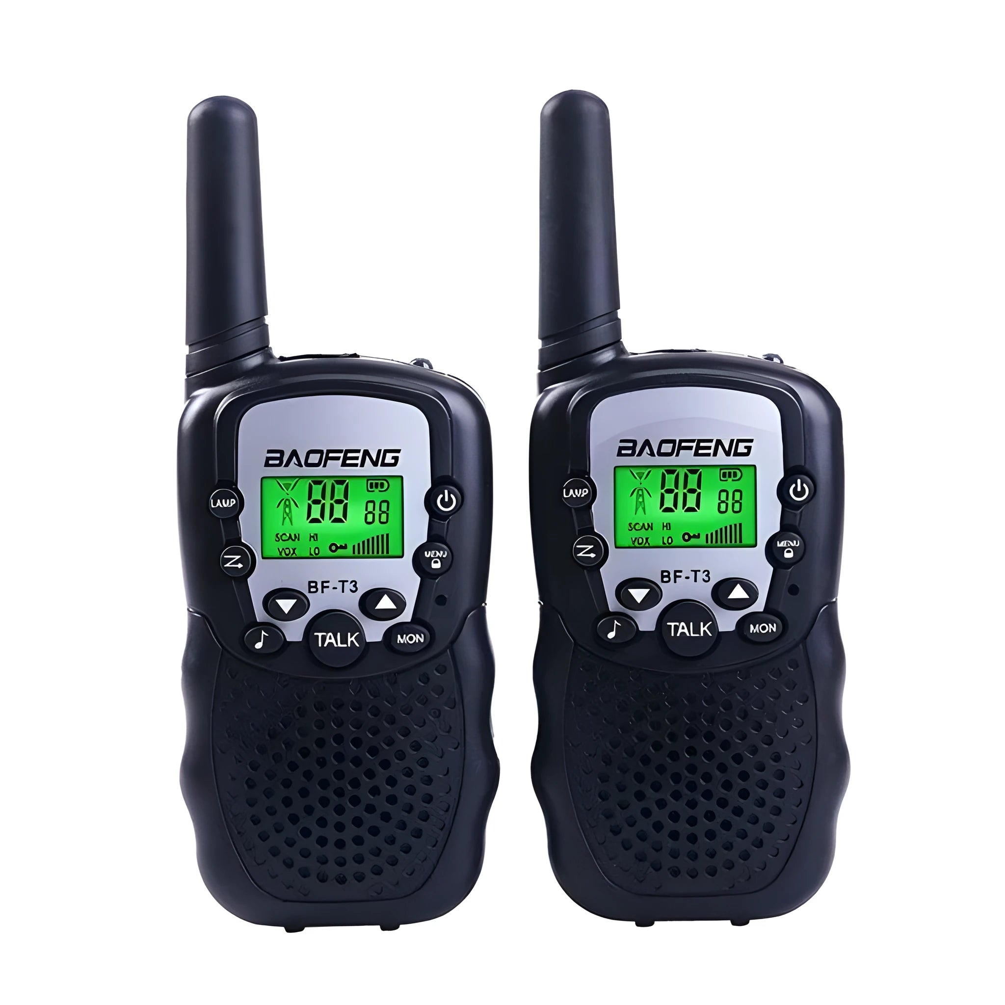 Child handheld walkie talkie set in various colours with channel display and antenna