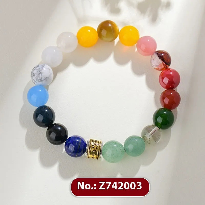 Crystal five elements Duobao bracelet for men and women geometric shape round elements