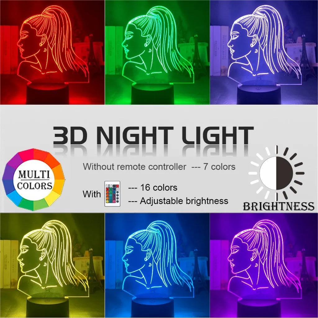 3D acrylic night light with European style design measuring 200mm wide by 150mm tall