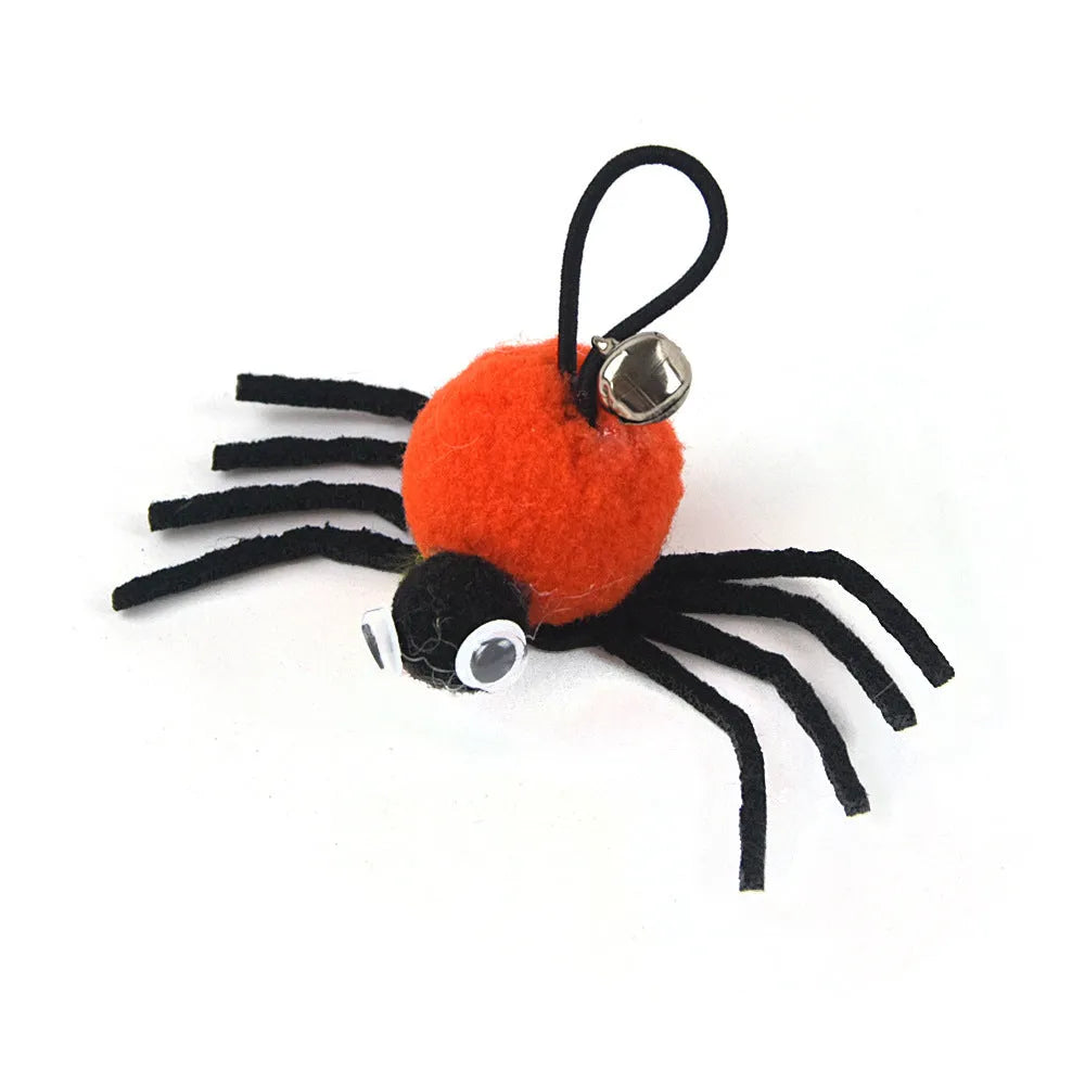 Soft plush Halloween cat toy in orange measuring 4.5 x 9 centimetres