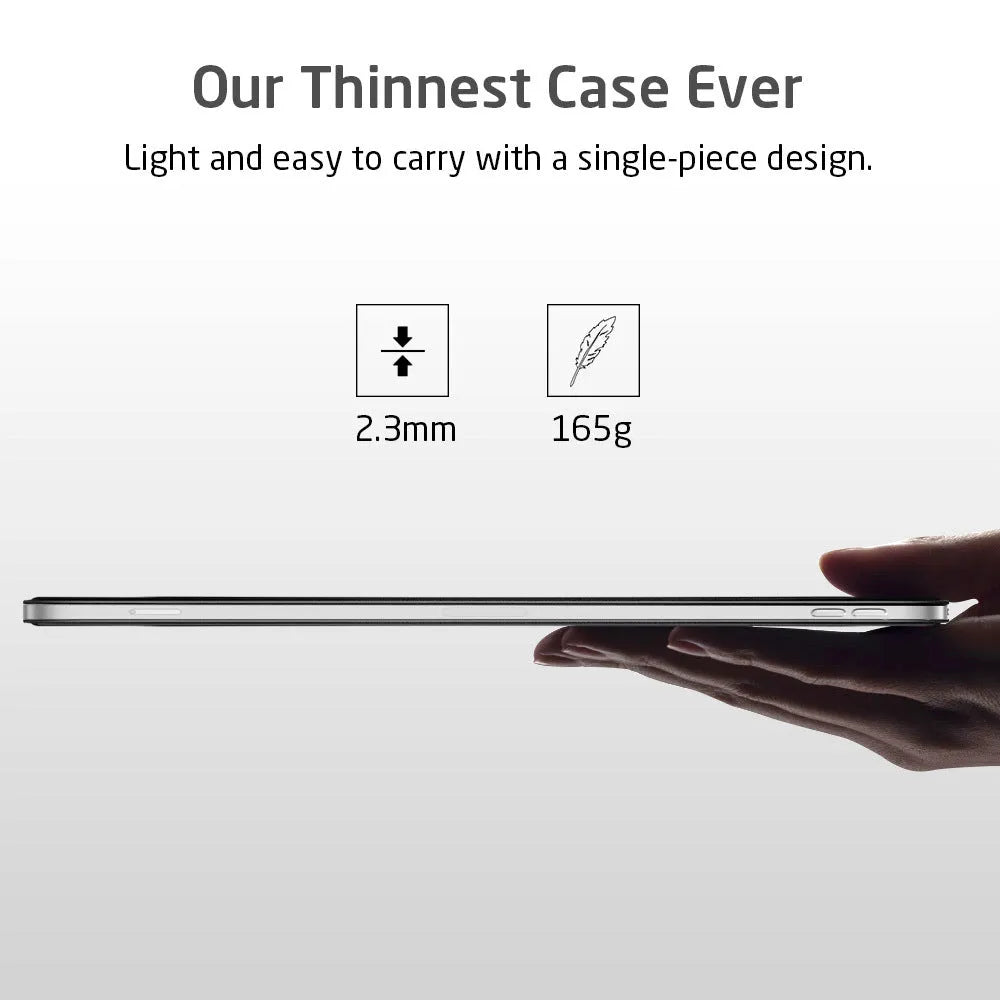 Magnetic smart case for iPad Pro 11-inch 2018 in black with trifold stand and open side for Apple Pencil