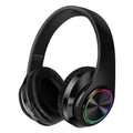 Black head-mounted Bluetooth gaming headset with over-ear cups and adjustable band.