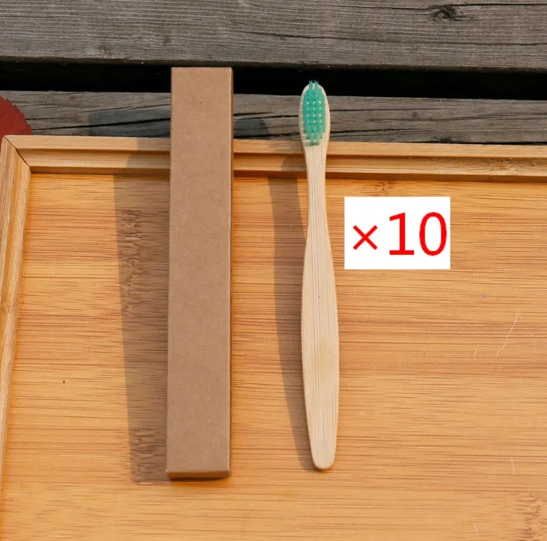 Eco friendly bamboo soft fibre toothbrush with biodegradable handle for adults