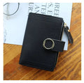Buckle ring women's wallet in PU leather, 12 x 9cm, shown in a choice of seven colours
