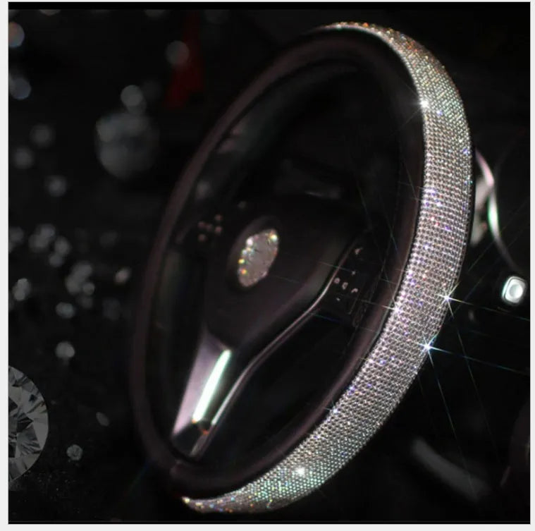 Car steering wheel handle set in PU leather with anti-slip design for 38cm steering wheels, multiple colours