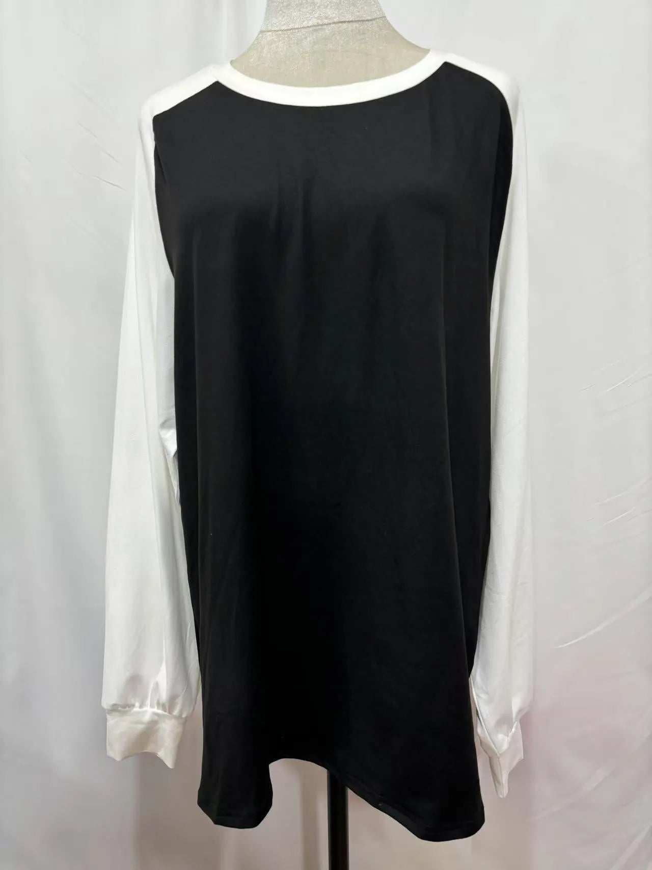 Long sleeve t-shirt round neck casual wear black blue grey pink colours