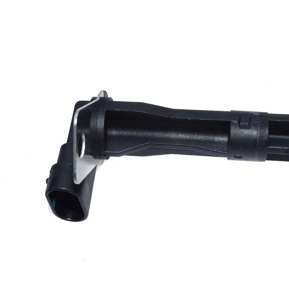 Black General Motors car sensor replacement part on a white background.