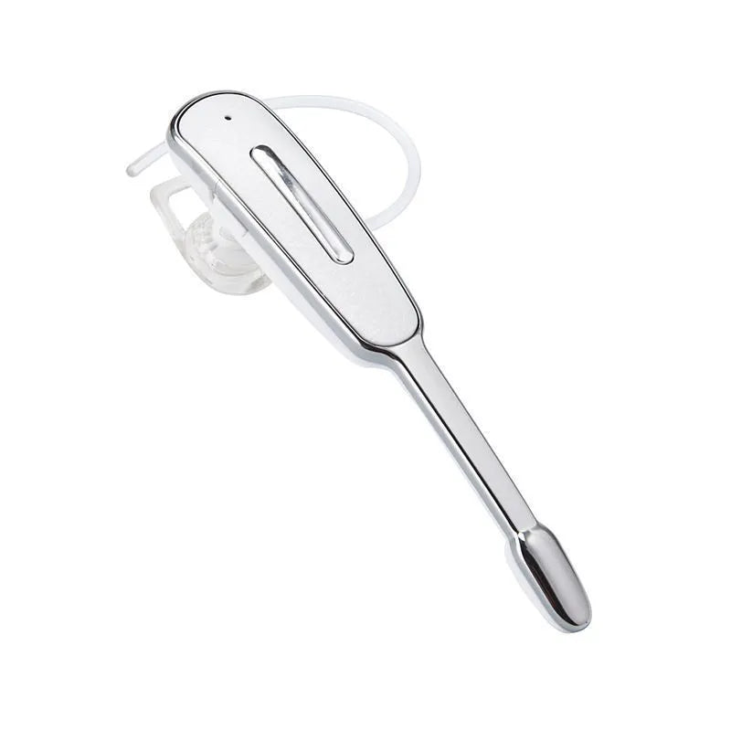 Leather pattern Bluetooth headset mono earplug in Black Silver with single side strip design