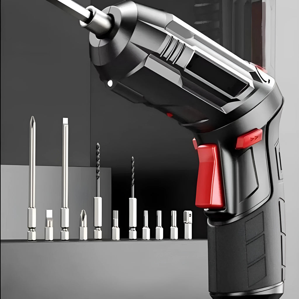 Cordless lithium electric screwdriver and utility bag set for home DIY projects