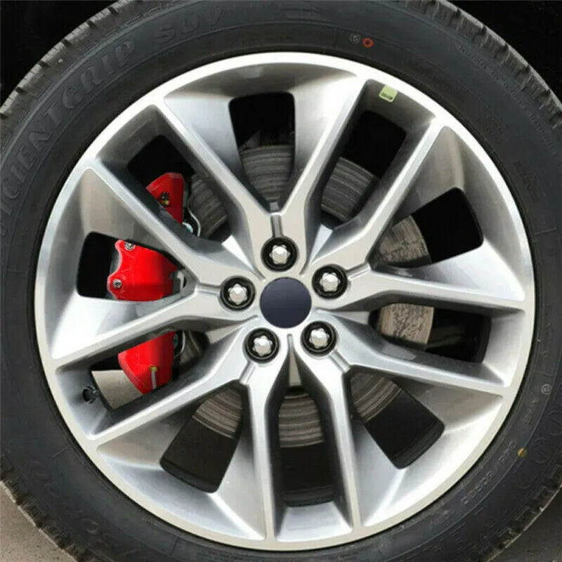 Four-piece red brake caliper cover set for car modification with three size options