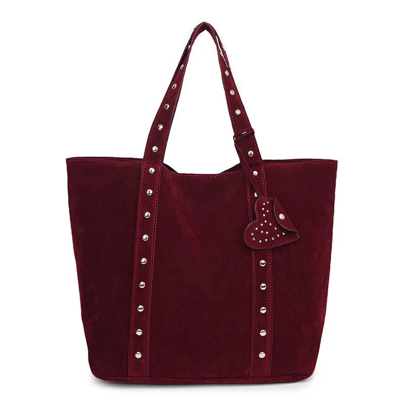 PU tote bag with double shoulder straps in black showing horizontal square shape and sandwich pocket exterior