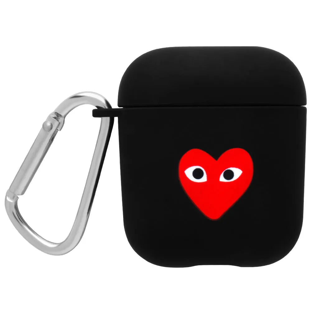 AirPods case cover in PC plastic with decorative patterns including flower and smiley face designs