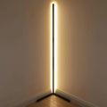 Nordic RGB corner floor lamp with aluminium shade, PVC body, black or white stand, 1.2m to 1.6m height