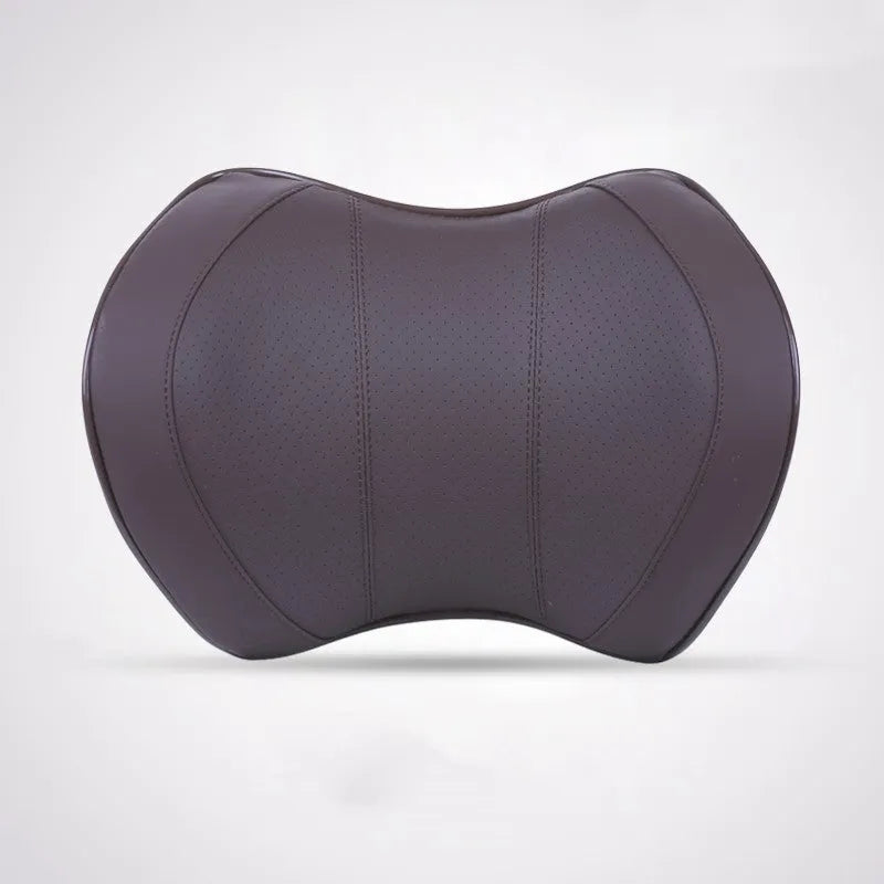 Car headrest with memory foam padding in black fabric cover for driving comfort