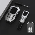 Honda metal key shell in aluminium alloy and cowhide, 80mm x 46mm, black colour, for Civic Accord