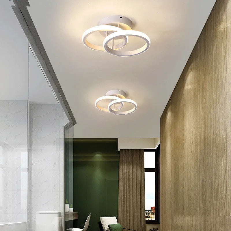 Commercial corridor aisle lights in black double semicircle or white double circle designs with remote control