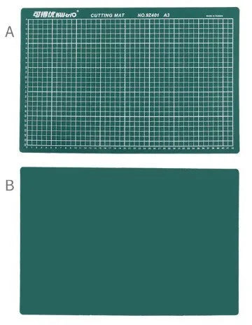 A3 self healing cutting mat with centimetre grid lines in green, black, or grey colour options