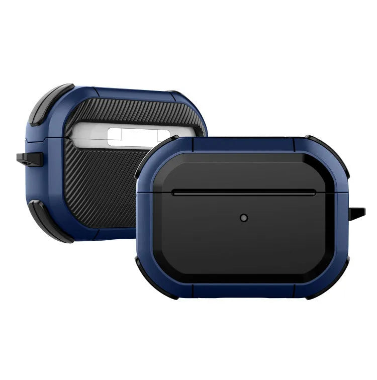 Black AirPods protective shell case for AirPods 1, 2, and Pro models on a white background.