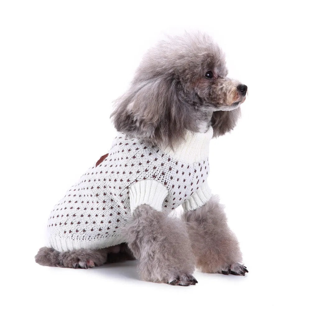Christmas snowflake dog sweater polyester British style for medium dog