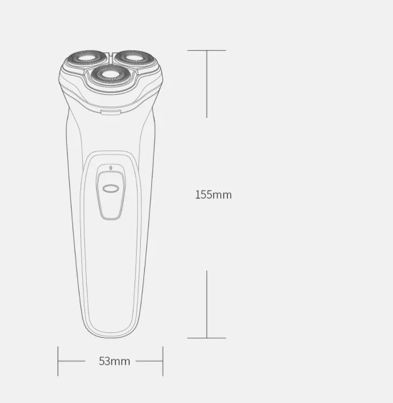 BlackStone three-blade electric shaver in silver black with 3D floating steel blades and Type-C charging.