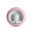 Creative cute cat night light with dual sensor and USB rechargeable battery in pink, white, and yellow options
