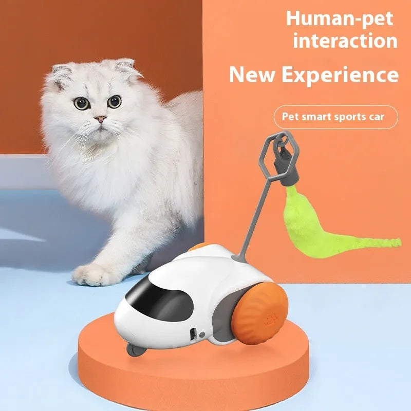 Smart gravity sensor cat running car electric toy in light grey blue colour