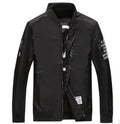 Men's reversible flight jacket in slim fit design showing front view with zipper closure