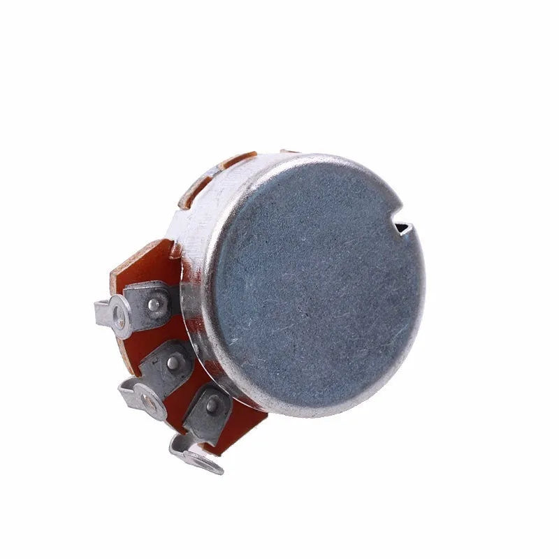 Solid metal electric guitar control knob for potentiometer, shown with A250K A500K B250K B500K value options.