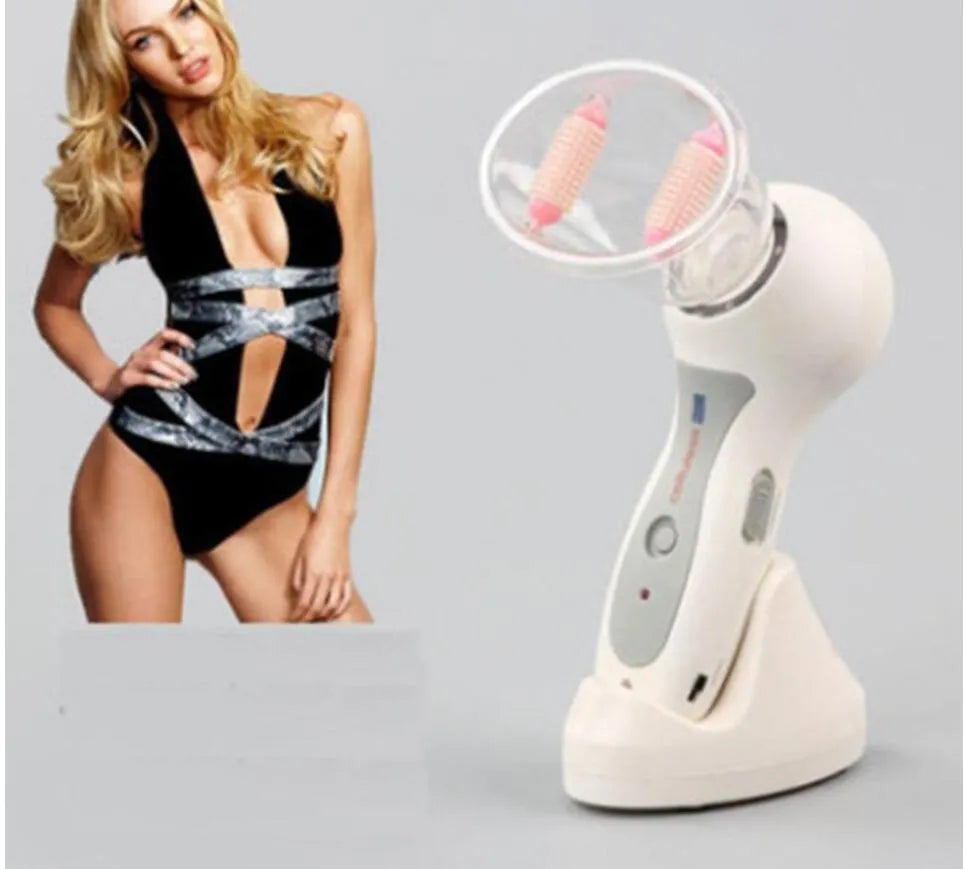 White plastic portable body massage vacuum cans anti cellulite massager device with interchangeable rollers