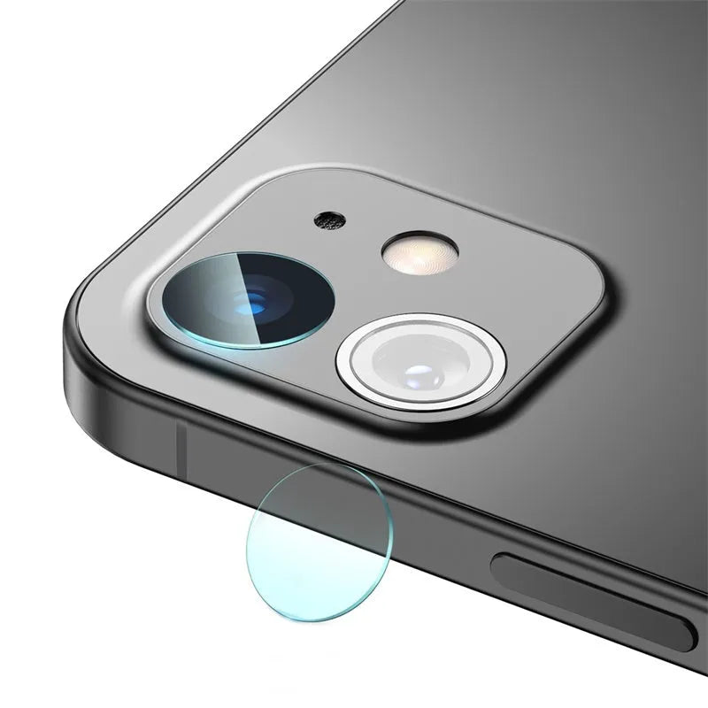 Composite Material Mirror Lens Protective Film for iPhone 12 Mini 5.4 Inch and iPhone 12 6.1 Inch with Scratch Resistant and Anti Fingerprint Properties 0.25mm Transparent Rear Film 2 Pack