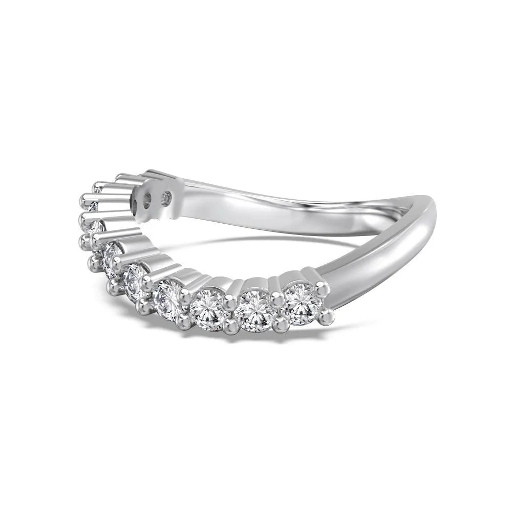 S925 sterling silver geometric ring with platinum electroplated finish, women's light luxury Japanese Korean style, shown in platinum colour