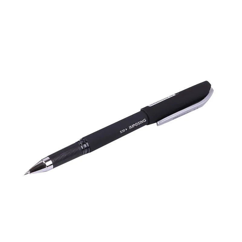 Frosted black carbon pen with 0.5mm tip, model S30, on white background