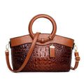 31cm wide fabric ladies handbag in multiple colours, showing zipper compartment and internal organisation slots.