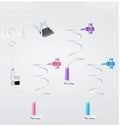 Mobile phone bracket with spiral clip base and alloy bent pipe in black 80cm length