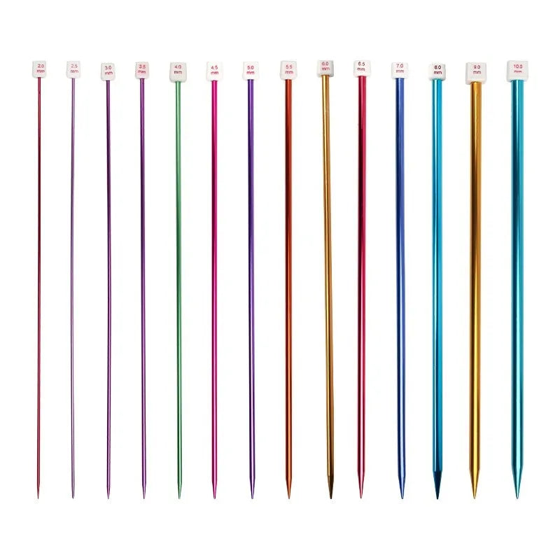 Aluminium crochet hook set with protective caps in 14 sizes from 2.0mm to 10.0mm