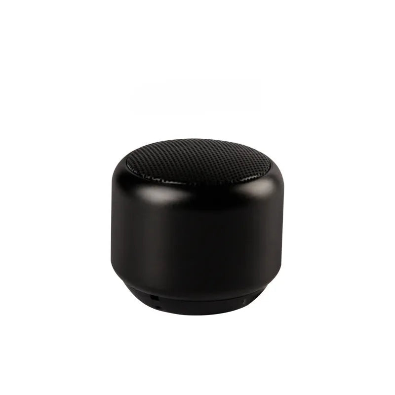 Compact portable Bluetooth wireless speaker in black, blue, gold, or pink colour.
