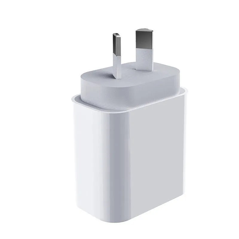 Travel charger for Android phones with USB fast charging PD interface, bare metal finish