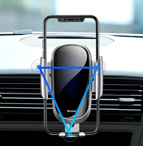 Universal smart car bracket for smartphones in black, blue, and silvery colour options