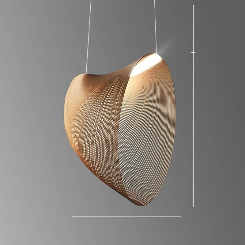 Wood LED pendant light with PMMA lampshade in 40cm, 60cm, or 80cm for dining room or bar table