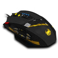 Zelotes C-12 programmable gaming mouse in yellow with 12 buttons and braided cable
