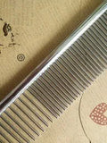 Steel pet grooming comb 19cm by 4.2cm round bar row comb for dogs and cats in OPP bag