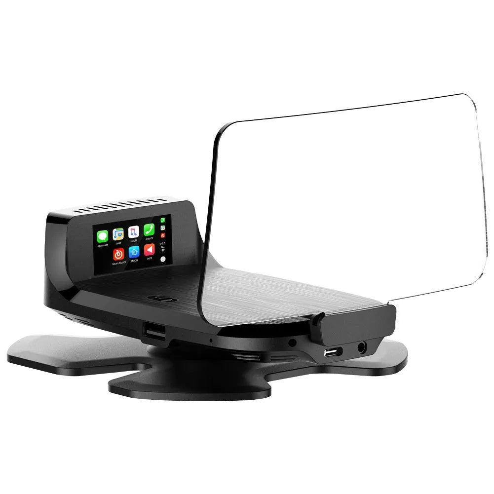 Black HUD head-up display unit for car with OBD connection cable