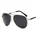 Men's polarized sunglasses with TAC lenses, metal frame, UV400 protection, in Black, Brown, or Silver.