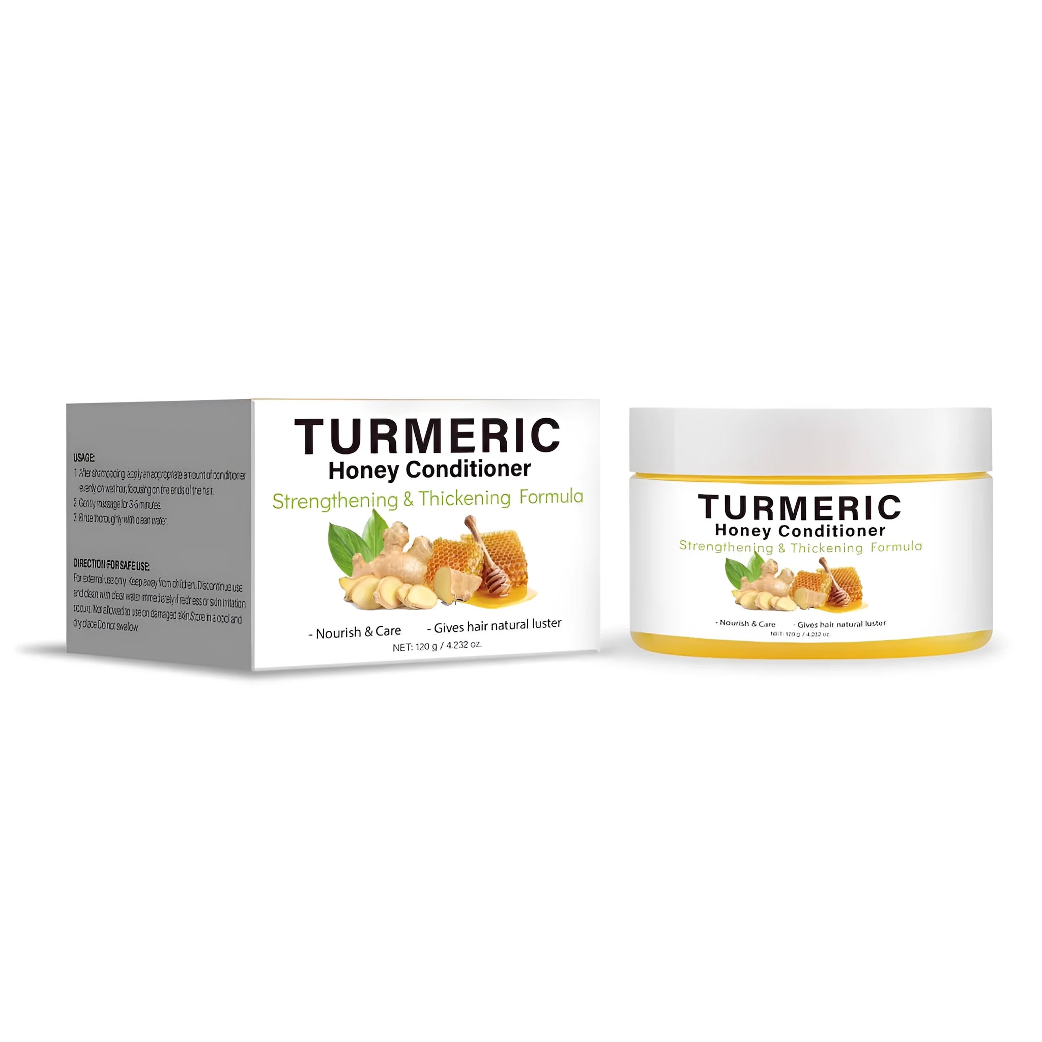 Turmeric honey conditioner 120g hair treatment product in container