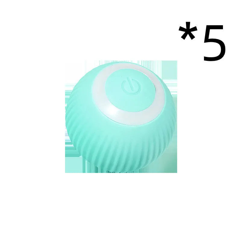 Small green plastic interactive rolling ball toy for cats with intelligent obstacle avoidance technology